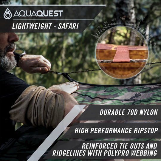 Safari Lightweight Tarp Camping Tarp   AquaQuest Waterproof