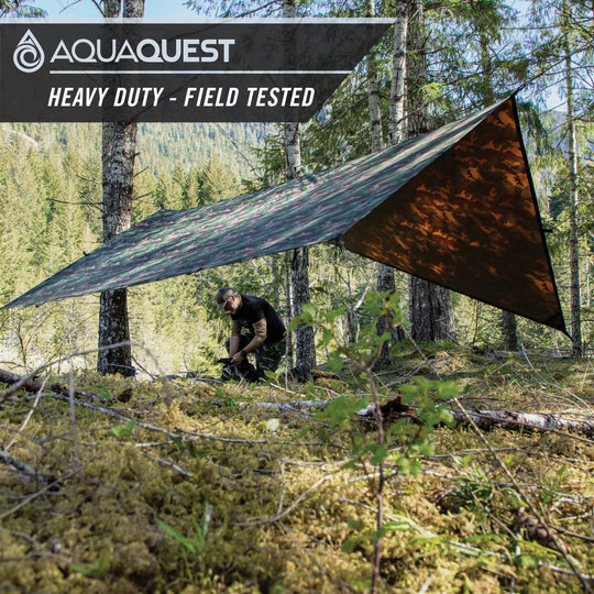 Defender Heavy-Duty Tarp Camping Tarp   AquaQuest Waterproof